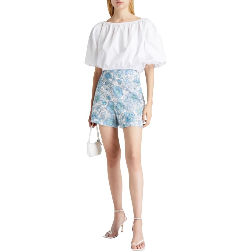 The Vampire's Wife Size 8 High Waist Floral Print Linen Blend Shorts NWT